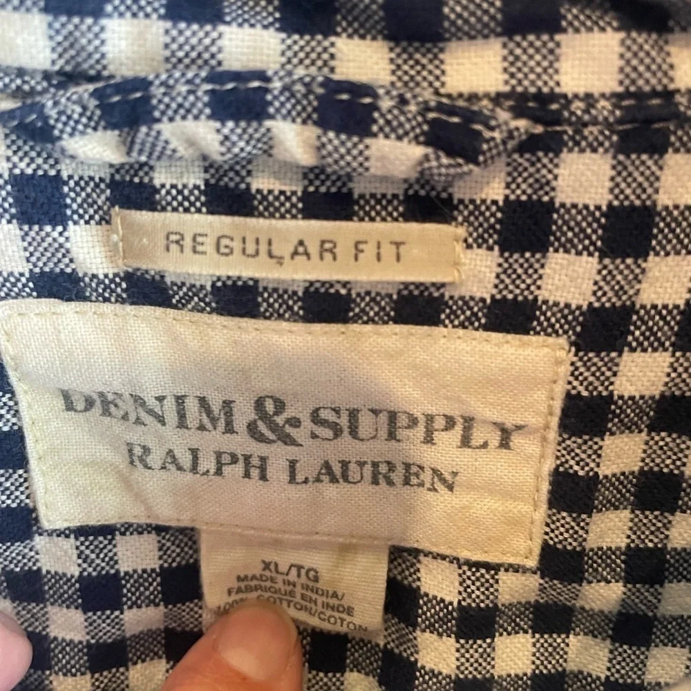 DENIM & SUPPLY RALPH LAUREN Checkered Gingham Top XL
